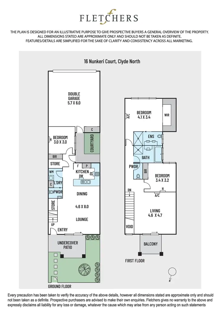 Floorplan of Homely townhouse listing, 16 Nunkeri Court, Clyde North VIC 3978