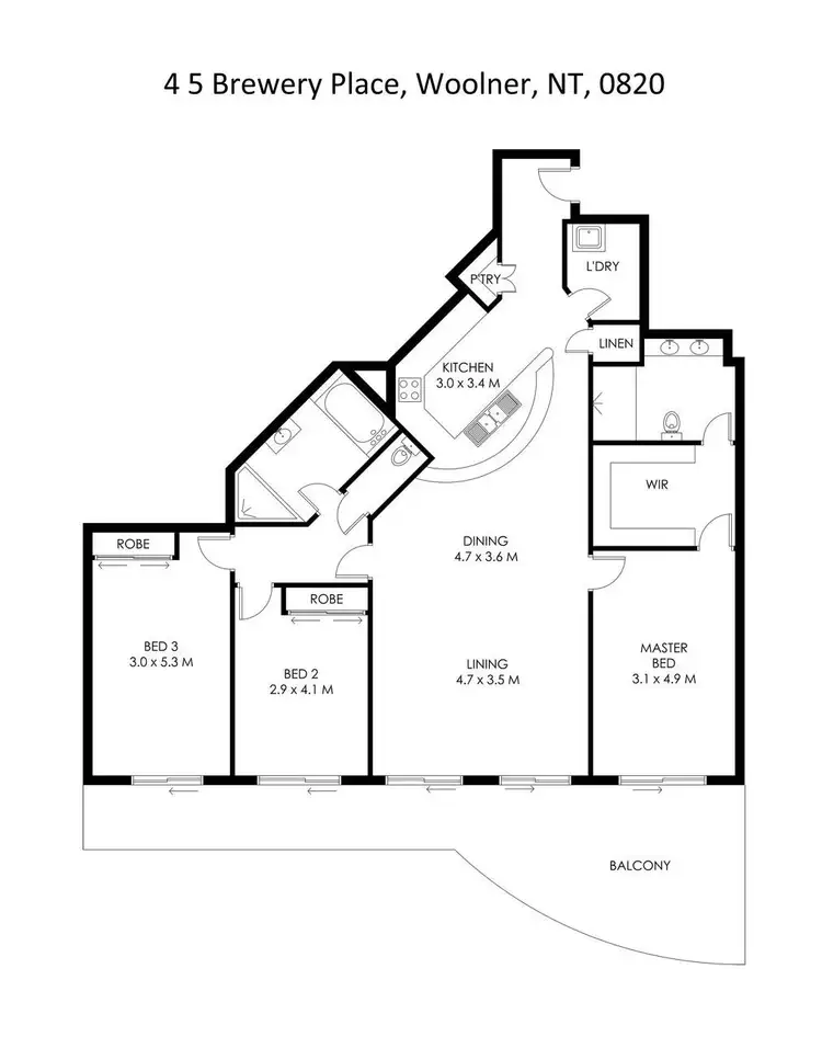 Floorplan of Homely unit listing, 4/5 Brewery Place, Woolner NT 820