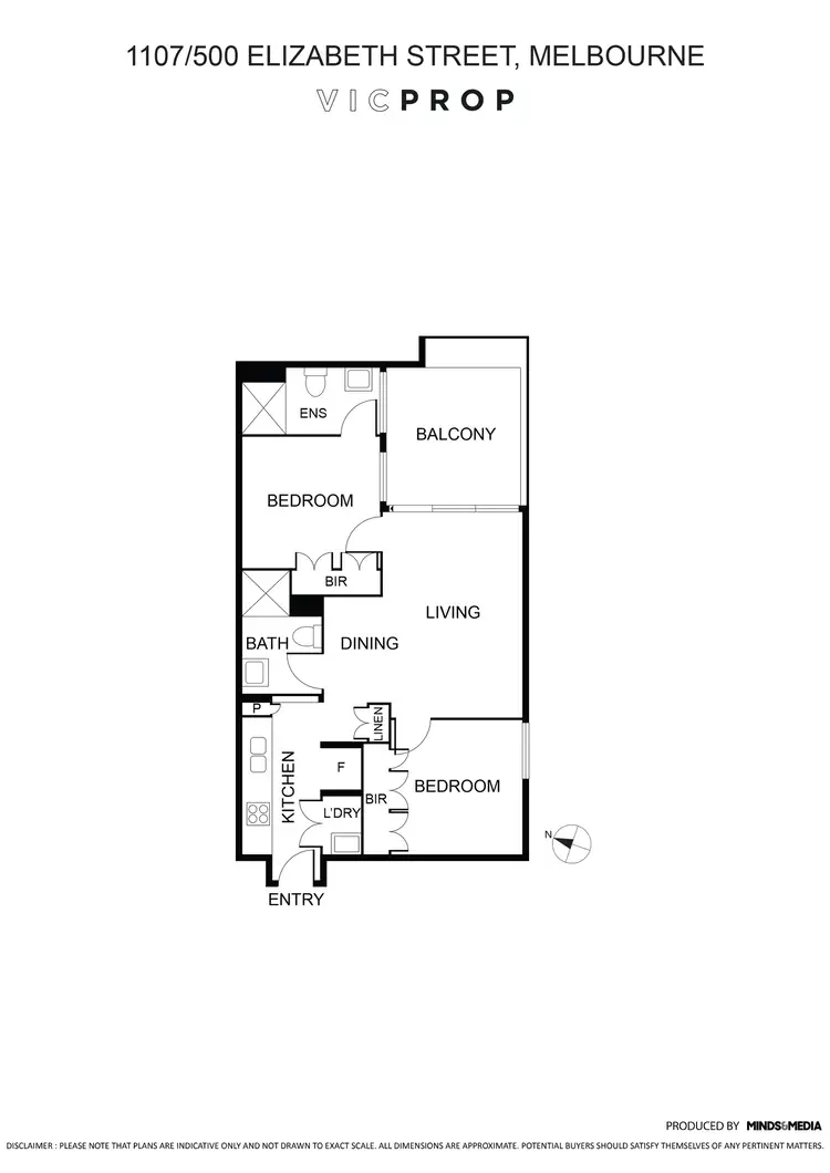Floorplan of Homely apartment listing, 1107/500 Elizabeth Street, Melbourne VIC 3000