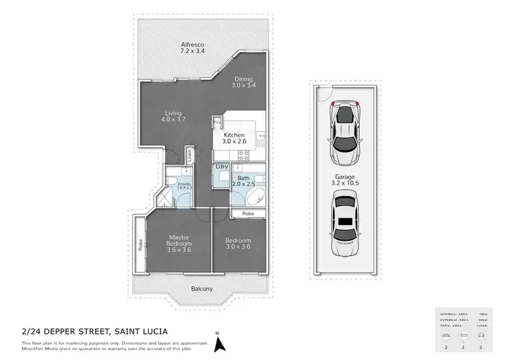 Floorplan of Homely unit listing, 2/24 Depper Street, St Lucia QLD 4067