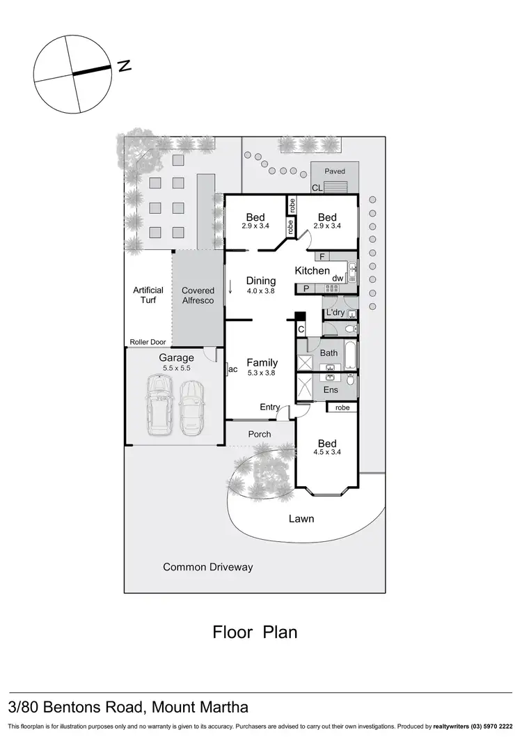 Floorplan of Homely unit listing, 3/80 Bentons Road, Mount Martha VIC 3934