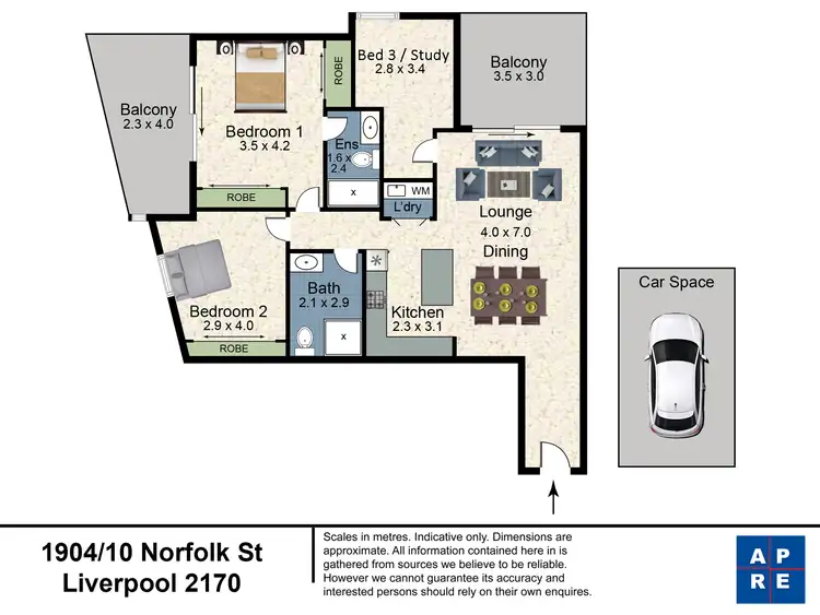 Floorplan of Homely apartment listing, 1904/10 Norfolk Street, Liverpool NSW 2170