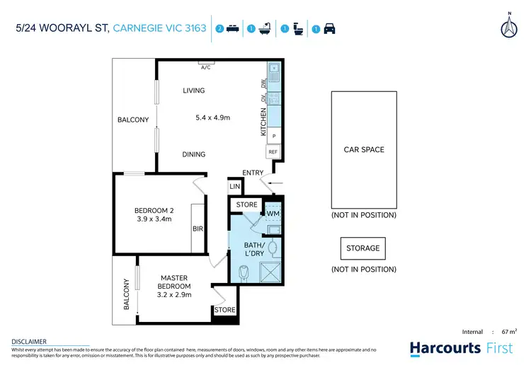 Floorplan of Homely apartment listing, 5/24 Woorayl Street, Carnegie VIC 3163