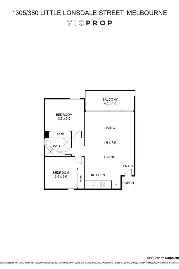 Floorplan of Homely apartment listing, 1305/380 Little Lonsdale Street, Melbourne VIC 3000