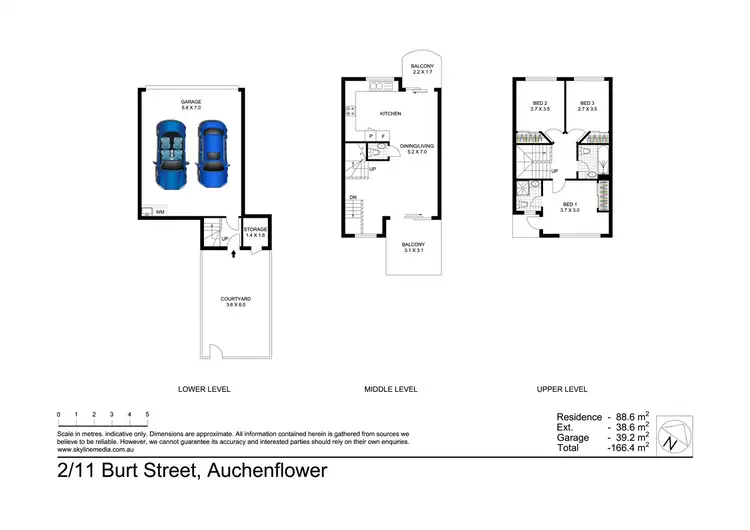 Floorplan of Homely townhouse listing, 2/11 Burt Street, Auchenflower QLD 4066