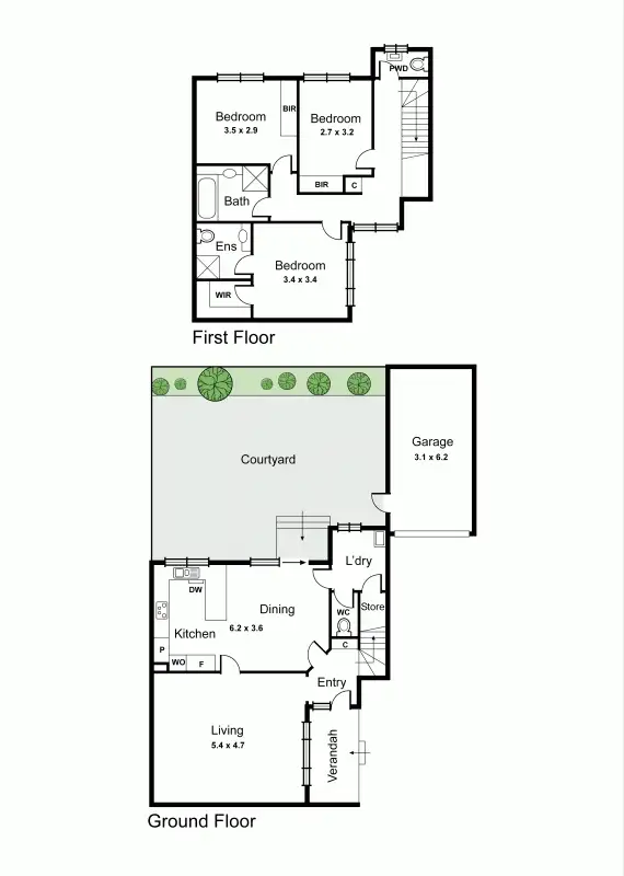 Floorplan of Homely townhouse listing, 6/166-168 Poath Road, Hughesdale VIC 3166