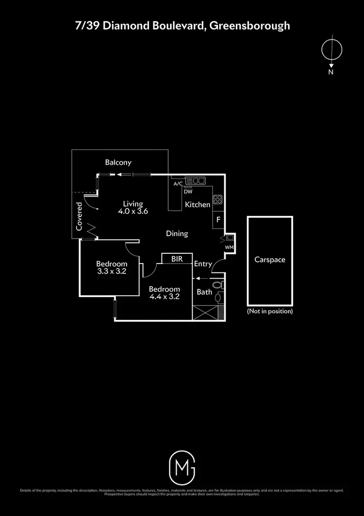 Floorplan of Homely unit listing, 7/39 Diamond Boulevard, Greensborough VIC 3088