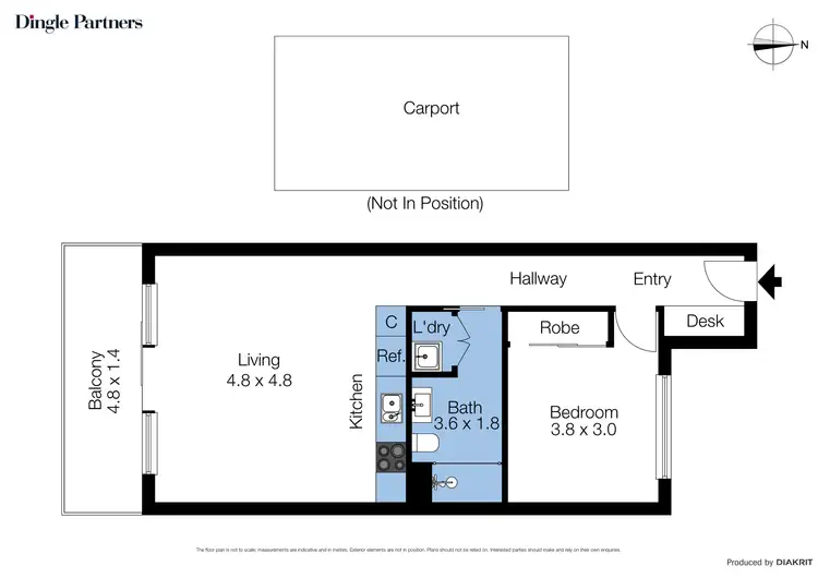 Floorplan of Homely apartment listing, 412/77 Hobsons Road, Kensington VIC 3031