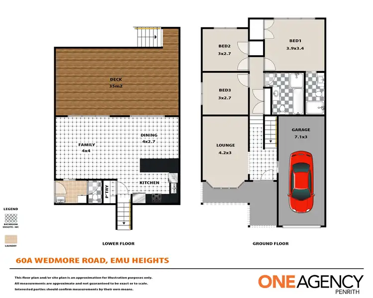 Floorplan of Homely semi-detached listing, 60A Wedmore Road, Emu Heights NSW 2750