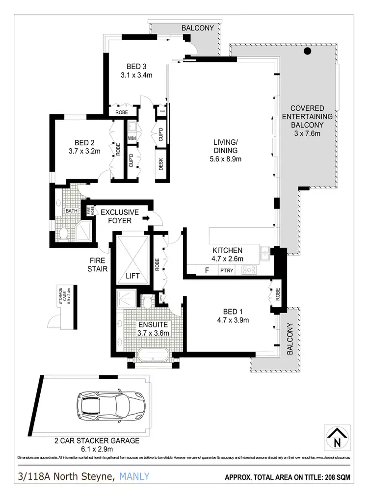 Floorplan of Homely apartment listing, 3/118A North Steyne, Manly NSW 2095