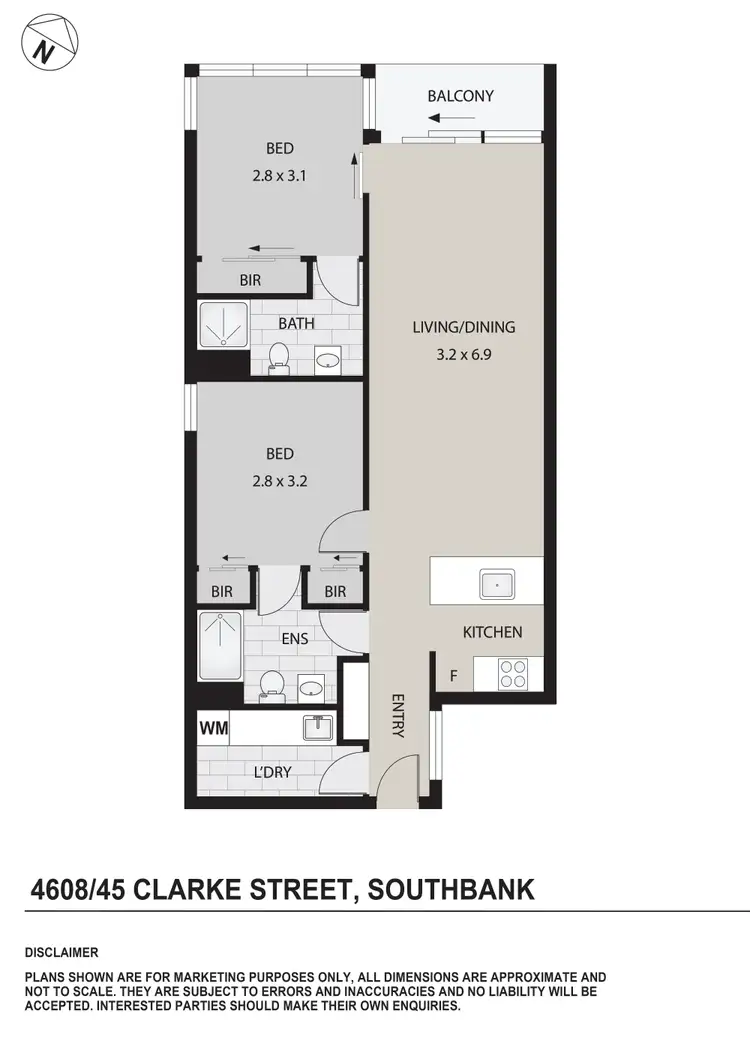 Floorplan of Homely apartment listing, 4608/45 Clarke Street, Southbank VIC 3006