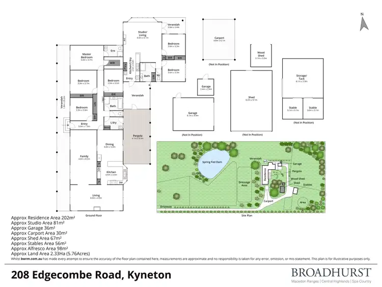 Floorplan of Homely rural property listing, 208 EDGECOMBE Road, Kyneton VIC 3444