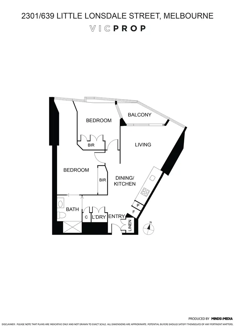 Floorplan of Homely apartment listing, 2301/639 Little Lonsdale Street, Melbourne VIC 3000