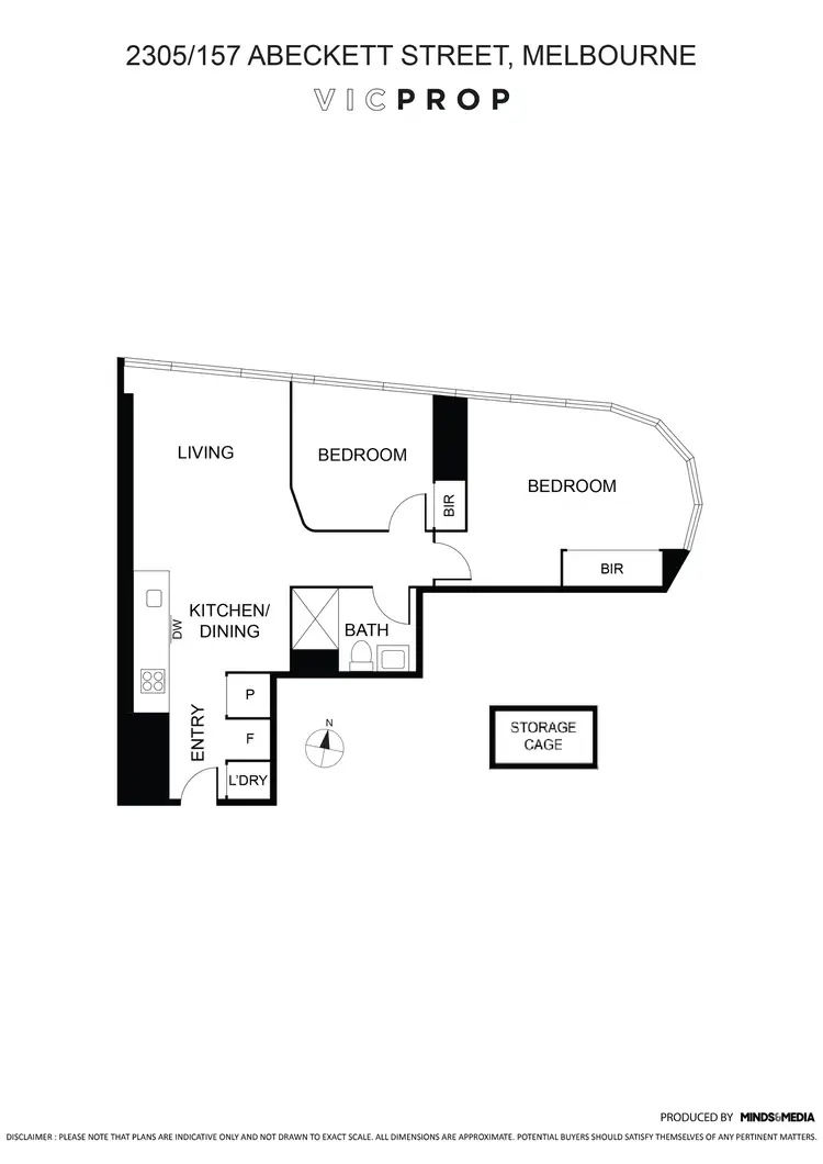 Floorplan of Homely apartment listing, 2305/157 A'beckett Street, Melbourne VIC 3000