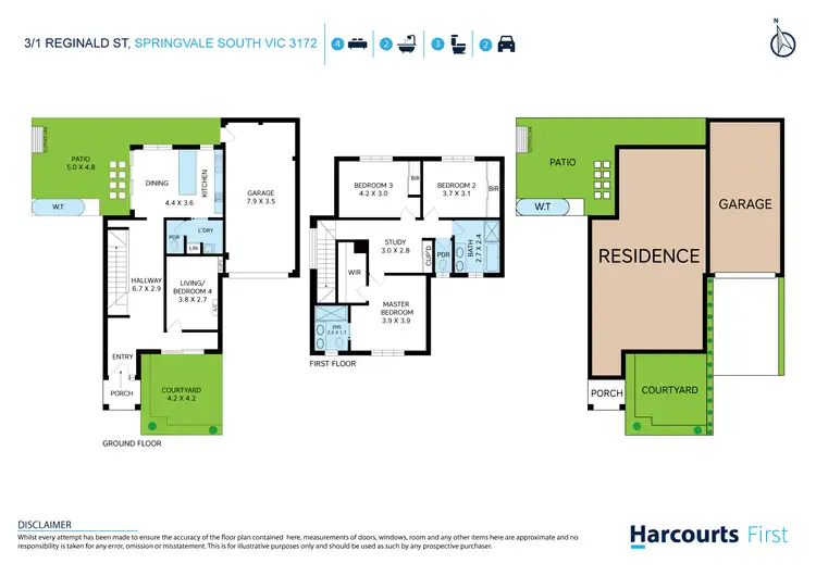 Floorplan of Homely townhouse listing, 3/1 Reginald Street, Springvale South VIC 3172