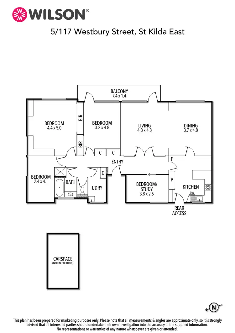 Floorplan of Homely apartment listing, 5/117 Westbury Street, St Kilda East VIC 3183