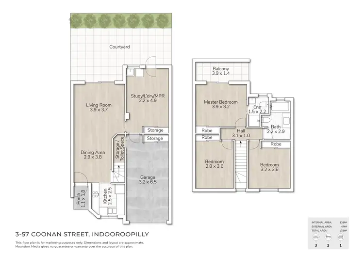 Floorplan of Homely townhouse listing, 3/57 Coonan Street, Indooroopilly QLD 4068