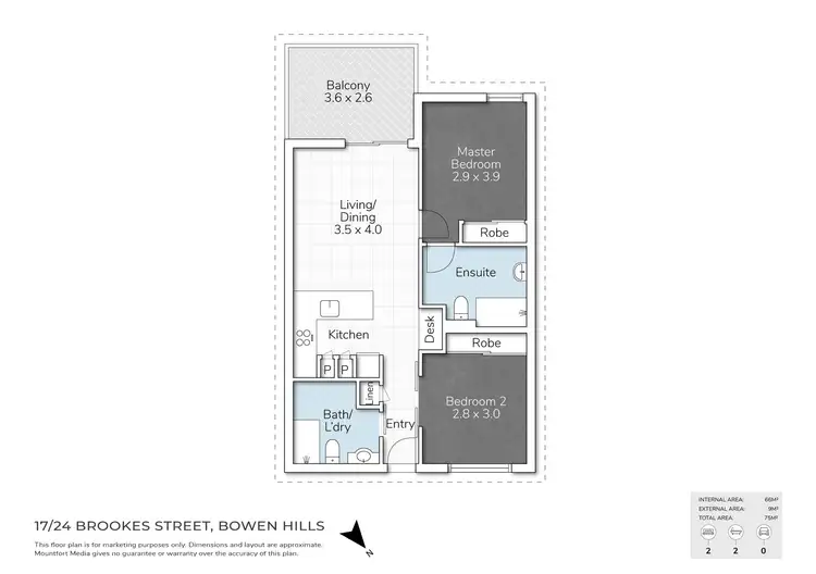 Floorplan of Homely unit listing, 17/24 Brookes Street, Bowen Hills QLD 4006
