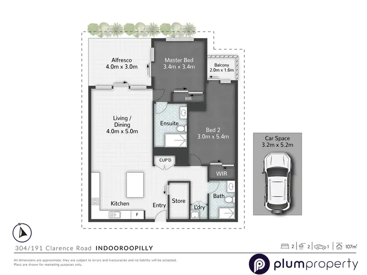 Floorplan of Homely unit listing, 304/191 Clarence Road, Indooroopilly QLD 4068