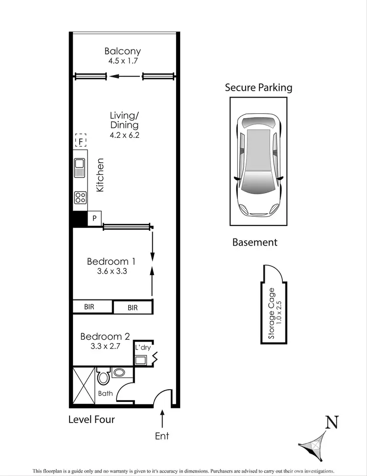 Floorplan of Homely apartment listing, 305/163 Fitzroy Street, St Kilda VIC 3182