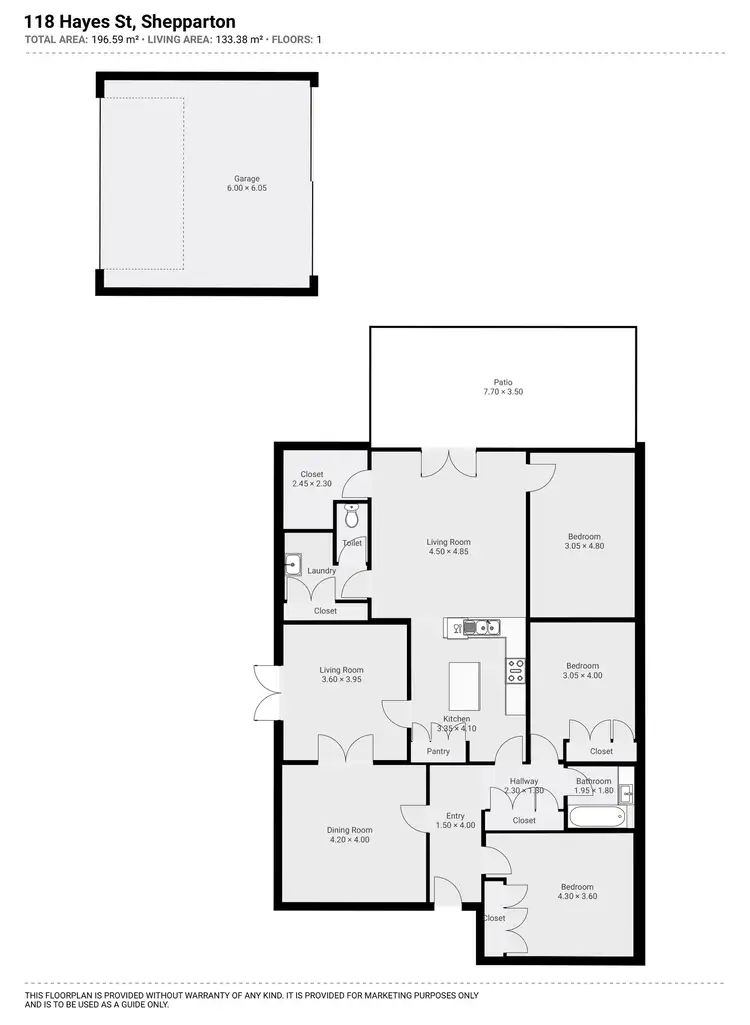 Floorplan of Homely house listing, 118 Hayes Street, Shepparton VIC 3630