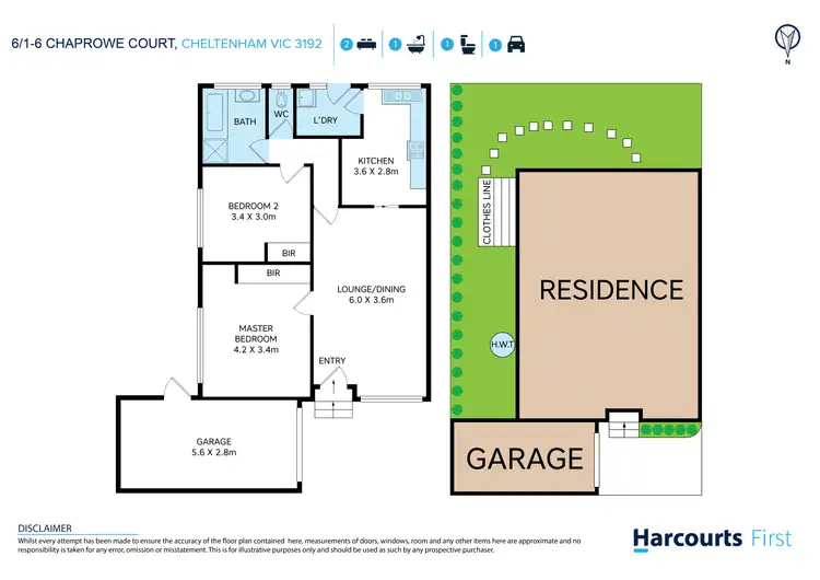 Floorplan of Homely unit listing, 6/1-6 Chaprowe Court, Cheltenham VIC 3192