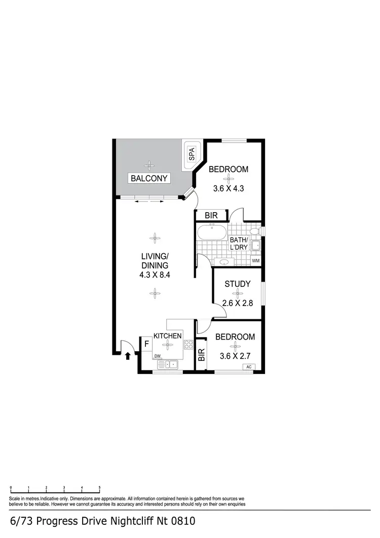Floorplan of Homely unit listing, 6/73 Progress Drive, Nightcliff NT 810