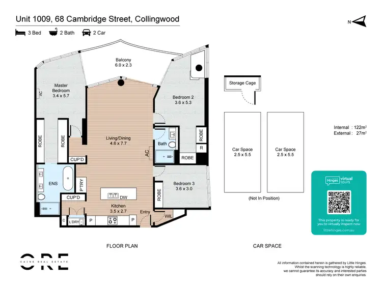 Floorplan of Homely apartment listing, 1009/68 Cambridge Street, Collingwood VIC 3066