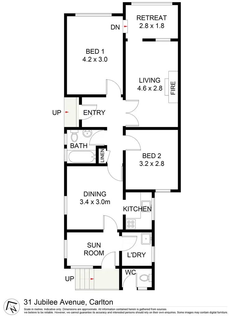 Floorplan of Homely semi-detached listing, 31 Jubilee Avenue, Carlton NSW 2218