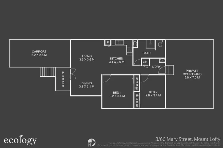 Floorplan of Homely unit listing, 3/66 Mary Street, Mount Lofty QLD 4350