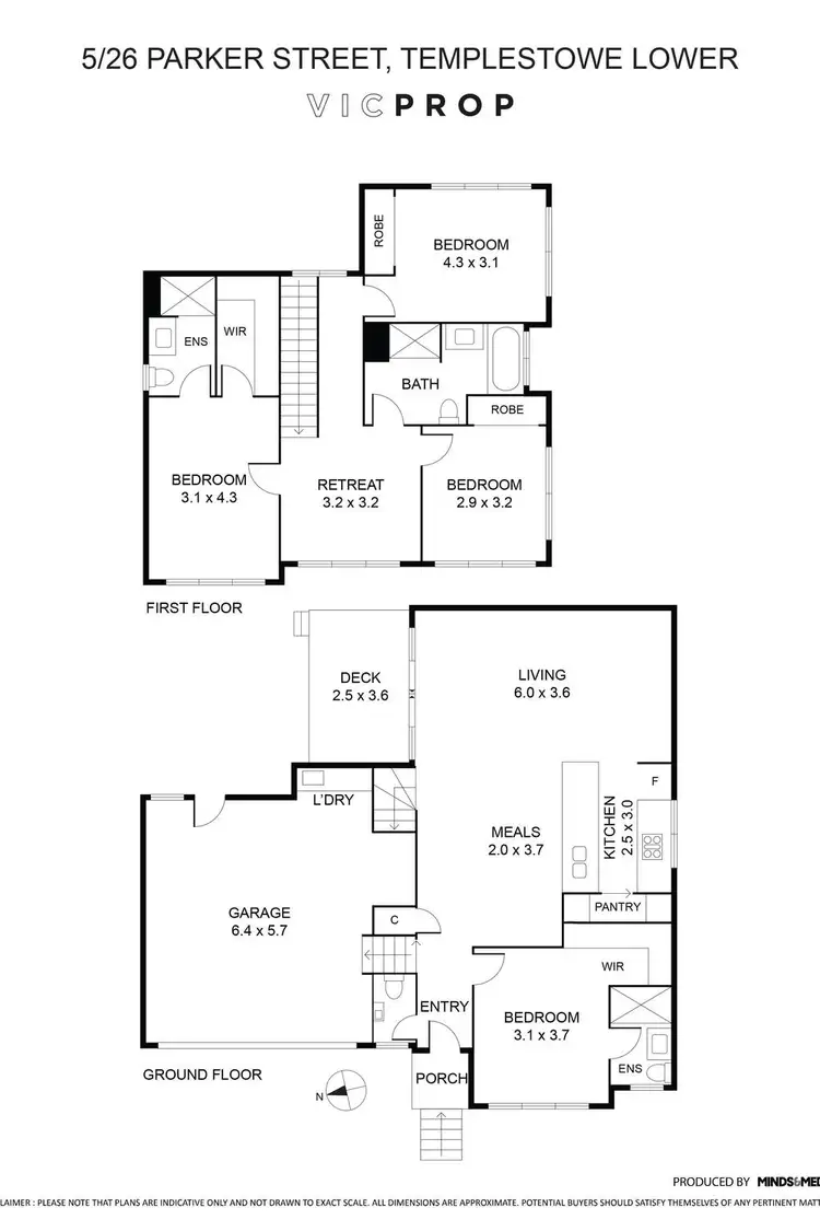 Floorplan of Homely townhouse listing, 5/26 Parker Street, Templestowe Lower VIC 3107