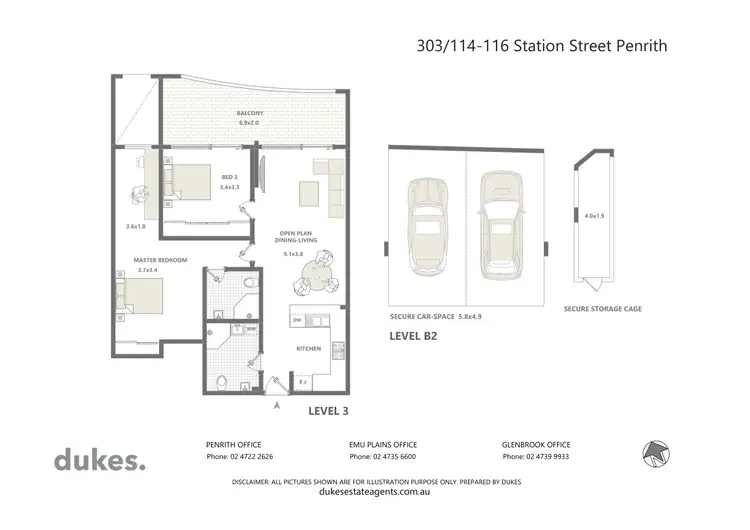 Floorplan of Homely apartment listing, 303/114-116 Station Street, Penrith NSW 2750