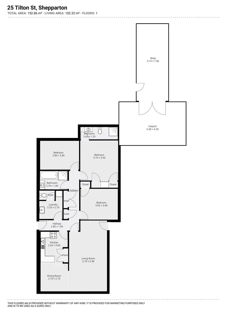 Floorplan of Homely house listing, 25 Tilton Street, Shepparton VIC 3630