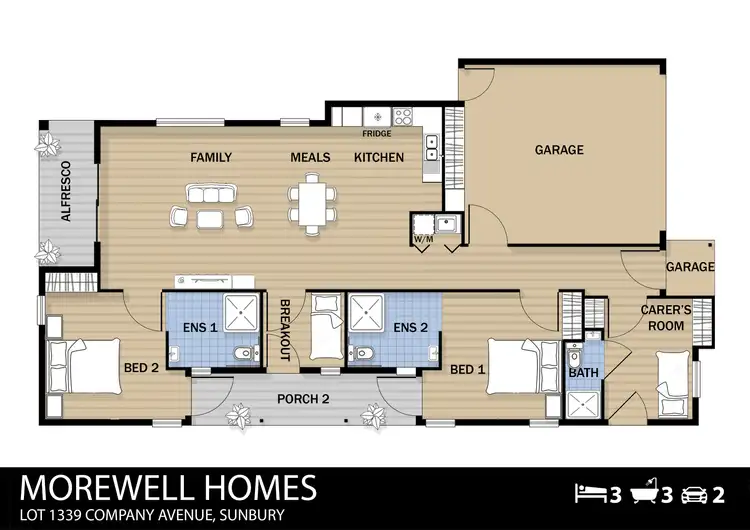 Floorplan of Homely house listing, 3 Company Avenue, Sunbury VIC 3429