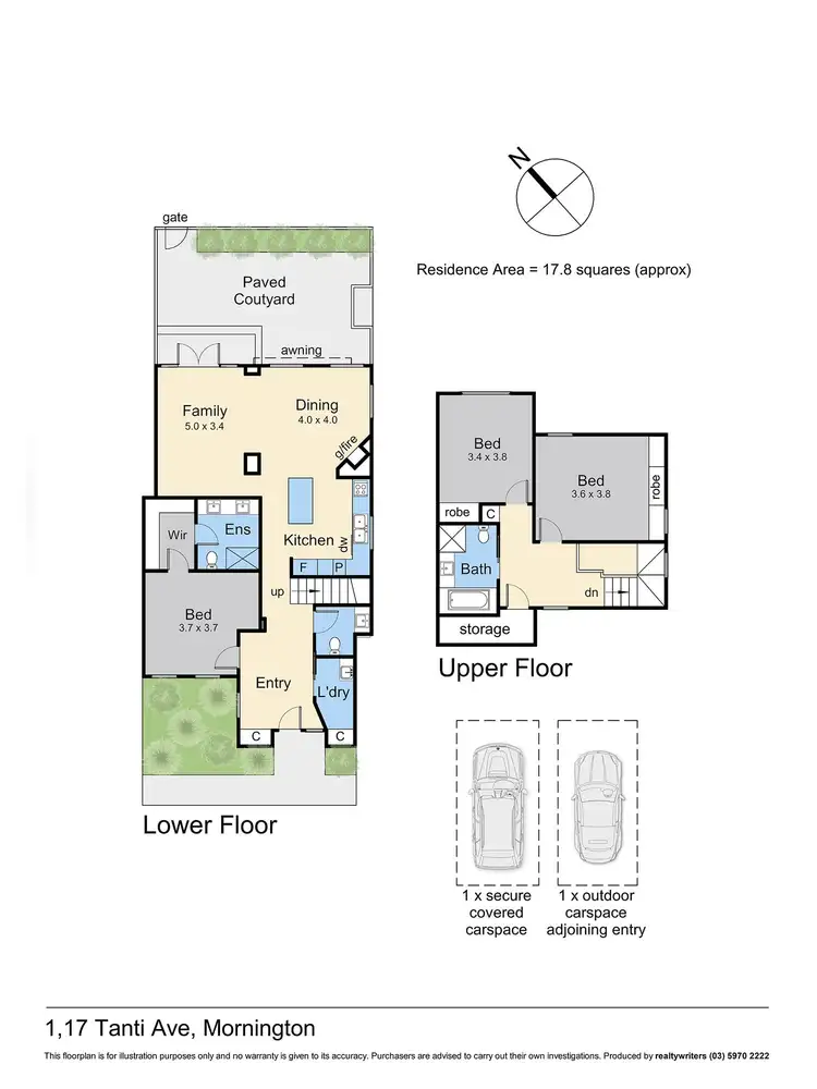 Floorplan of Homely townhouse listing, 1/17 Tanti Avenue, Mornington VIC 3931