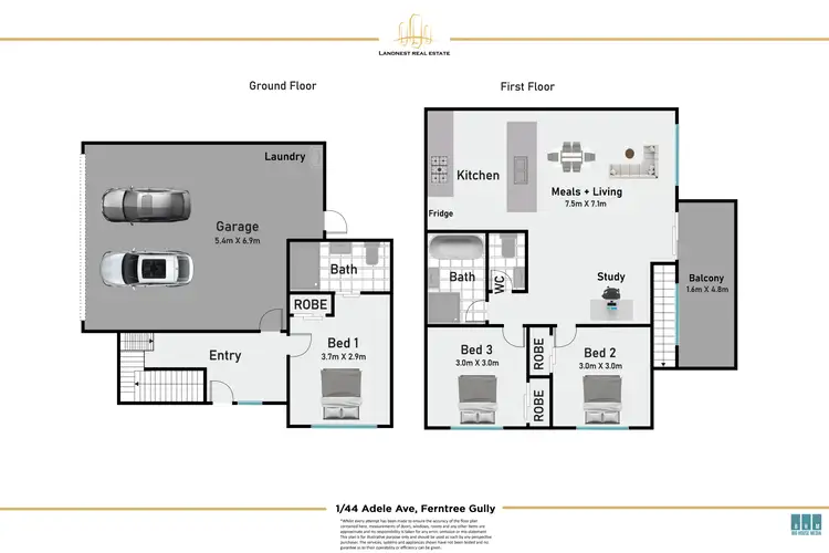 Floorplan of Homely townhouse listing, 1/44 Adele Avenue, Ferntree Gully VIC 3156