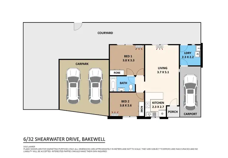 Floorplan of Homely unit listing, 6/32 Shearwater Drive, Bakewell NT 832