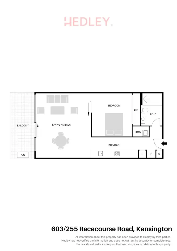 Floorplan of Homely apartment listing, 603/255 Racecourse Road, Kensington VIC 3031