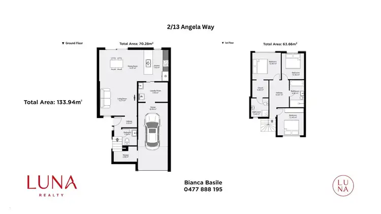 Floorplan of Homely townhouse listing, 2/13 Angela Way, Pimpama QLD 4209
