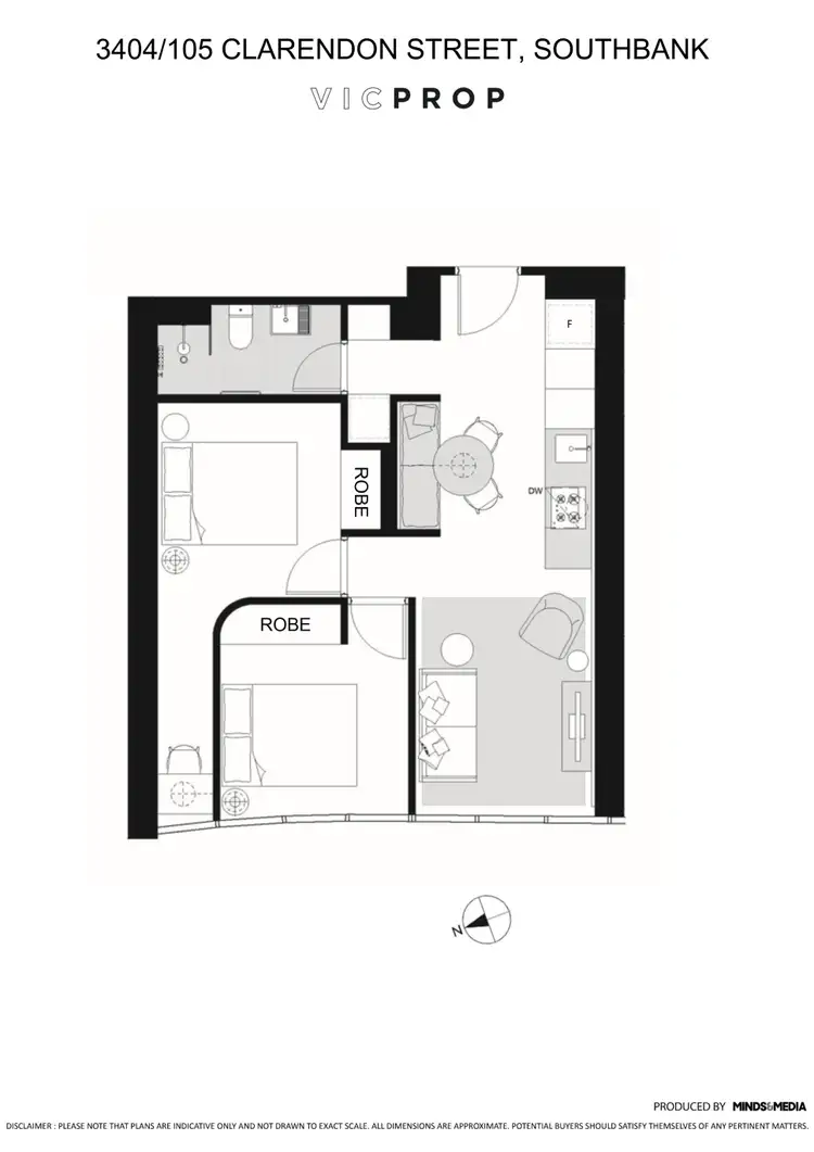 Floorplan of Homely apartment listing, 3404/105 Clarendon Street, Southbank VIC 3006