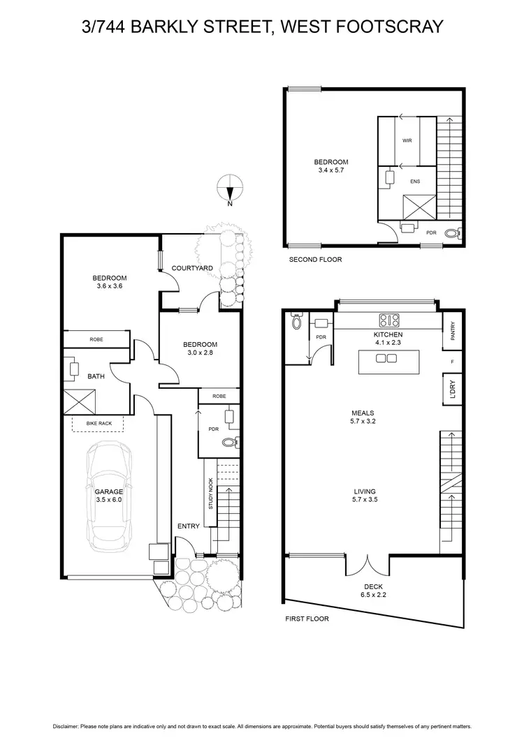 Floorplan of Homely townhouse listing, 3/744 Barkly Street, West Footscray VIC 3012
