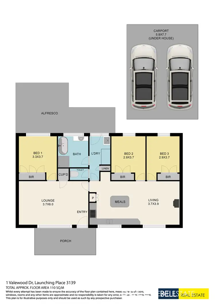 Floorplan of Homely house listing, 1 Valewood Drive, Launching Place VIC 3139