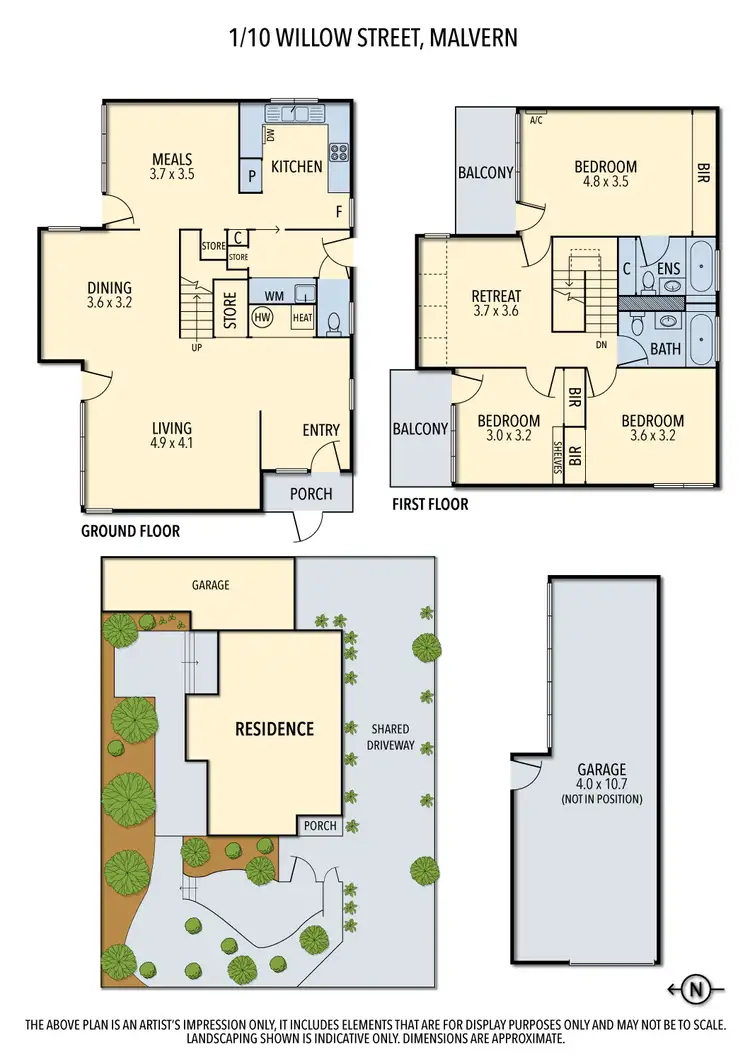 Floorplan of Homely townhouse listing, 1/10 Willow Street, Malvern VIC 3144