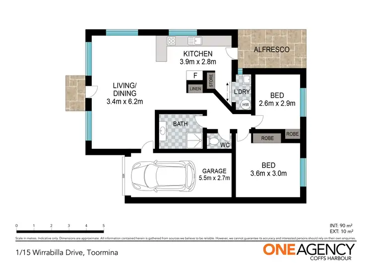 Floorplan of Homely unit listing, 1/15 Wirrabilla Drive, Toormina NSW 2452