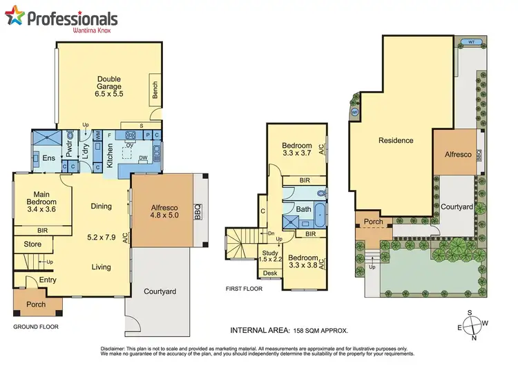 Floorplan of Homely townhouse listing, 1/32 Russell Crescent, Boronia VIC 3155