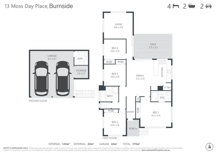 Floorplan of Homely house listing, 13 Moss Day Place, Burnside QLD 4560