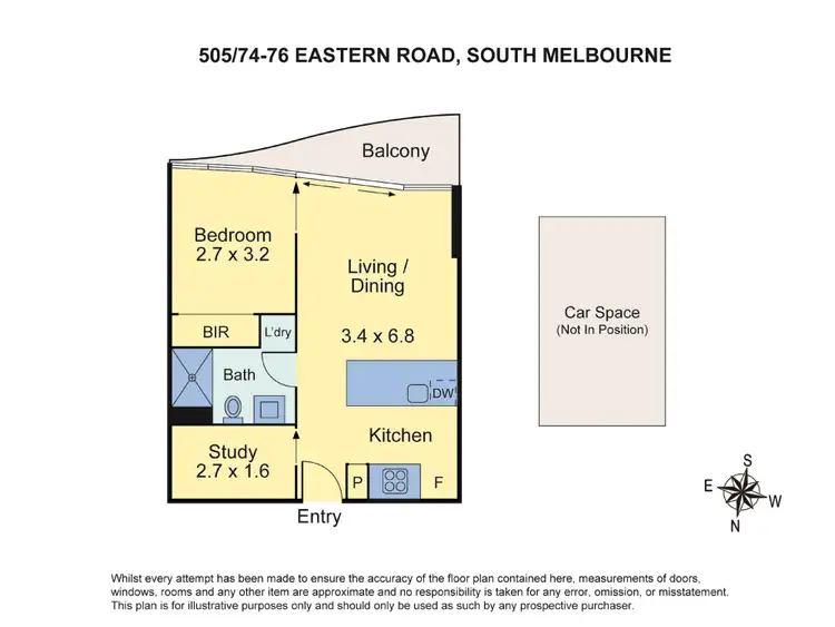 Floorplan of Homely apartment listing, 505/74-76 Eastern Road, South Melbourne VIC 3205
