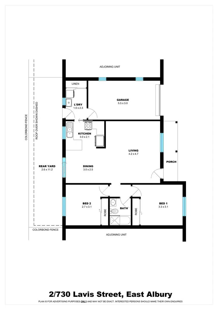 Floorplan of Homely townhouse listing, 2/730 Lavis Street, East Albury NSW 2640