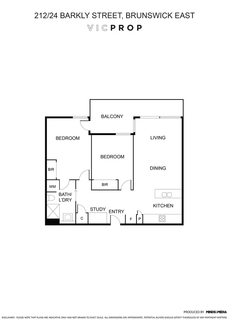 Floorplan of Homely apartment listing, 212/24 Barkly Street, Brunswick East VIC 3057