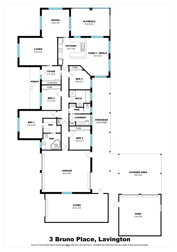 Floorplan of Homely house listing, 3 Bruno Place, Lavington NSW 2641